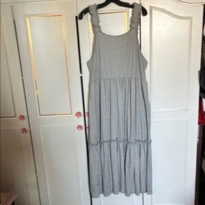 Gray Sleeveless Tiered Dress